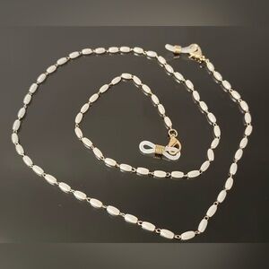 Faux beaded Pearl Eyeglass Chain with Elegant Glasses Holder